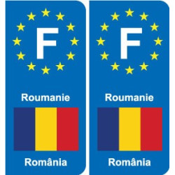 F Europe Roumanie Romania autocollant plaque