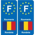 F Europe Roumanie Romania autocollant plaque