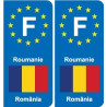 F Europe Roumanie Romania autocollant plaque