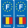 F Europe Roumanie Romania autocollant plaque