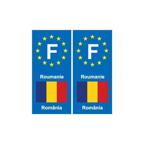 F Europe Roumanie Romania autocollant plaque