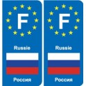 F Europe Russie Russia autocollant plaque