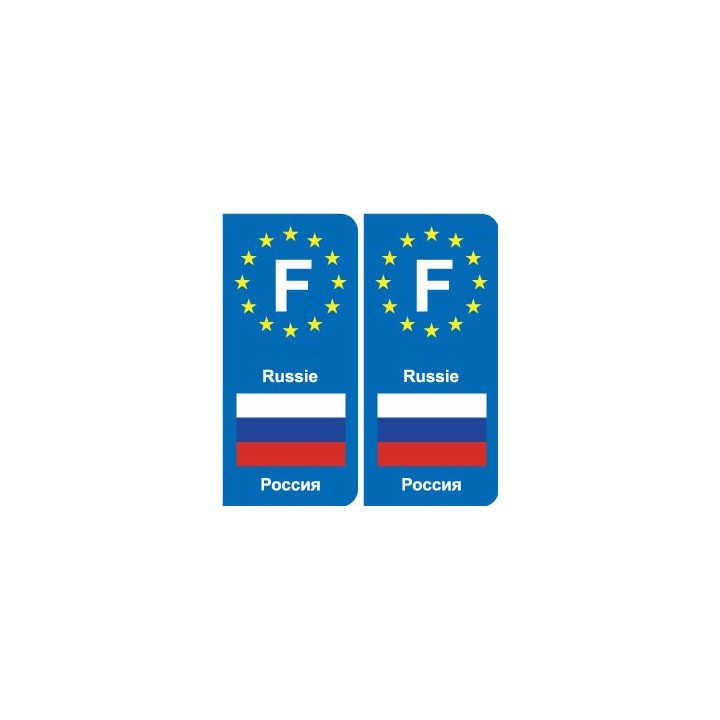 F Europe Russie Russia autocollant plaque