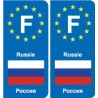 F Europe Russie Russia autocollant plaque