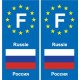 F Europe Russie Russia autocollant plaque