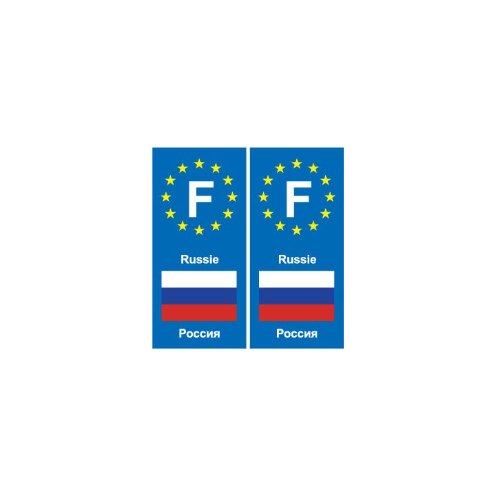F Europe Russie Russia autocollant plaque