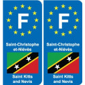 F Europe Saint-Christophe-et-Niévès Saint Kitts and Nevisautocollant plaque