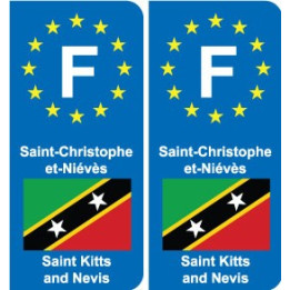 F Europe Saint-Christophe-et-Niévès Saint Kitts and Nevisautocollant plaque