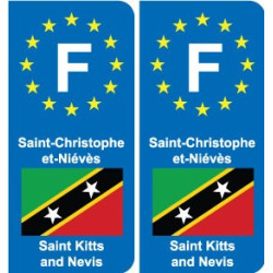 F Europe Saint-Christophe-et-Niévès Saint Kitts and Nevisautocollant plaque