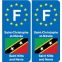 F Europe Saint-Christophe-et-Niévès Saint Kitts and Nevisautocollant plaque