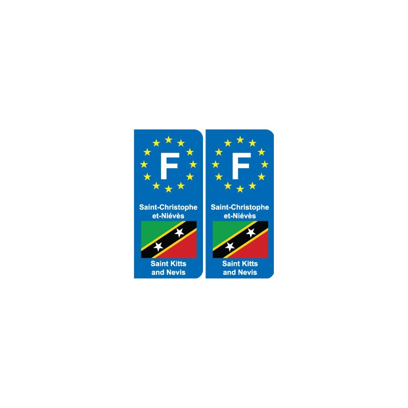 F Europe Saint-Christophe-et-Niévès Saint Kitts and Nevisautocollant plaque