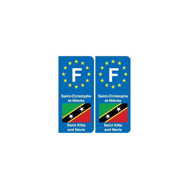 F Europe Saint-Christophe-et-Niévès Saint Kitts and Nevisautocollant plaque