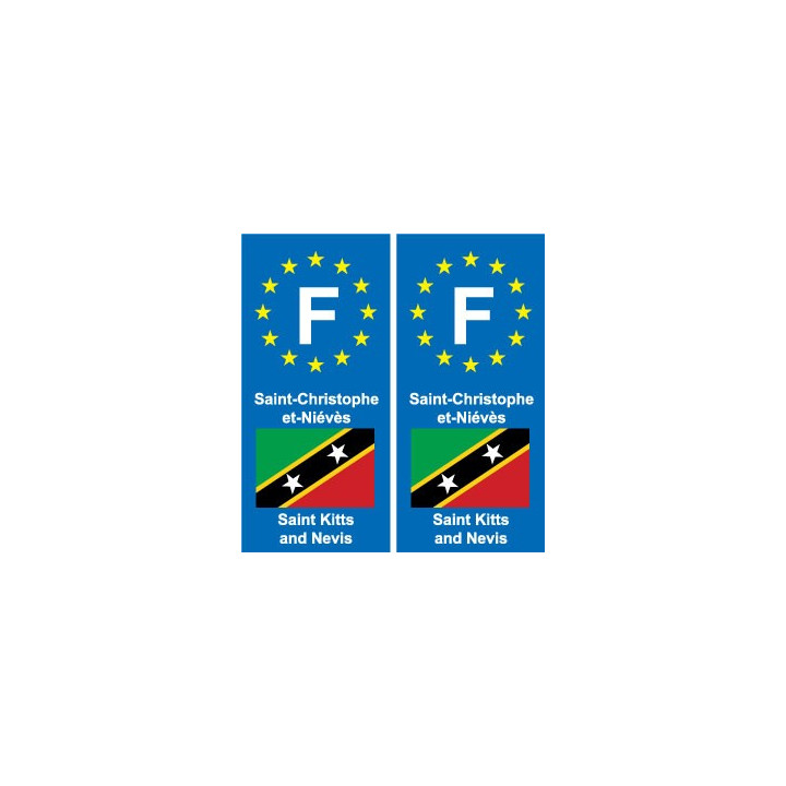F Europe Saint-Christophe-et-Niévès Saint Kitts and Nevisautocollant plaque