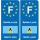 F Europe Sainte-Lucie Saint Luciaautocollant plaque