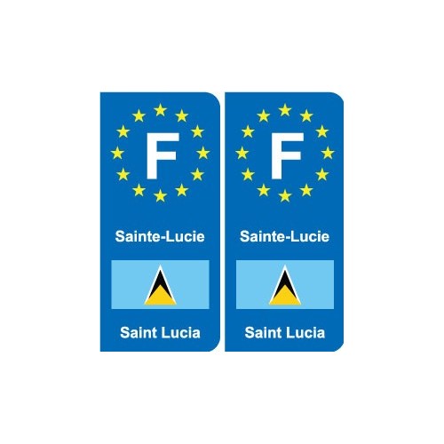 F Europe Sainte-Lucie Saint Luciaautocollant plaque