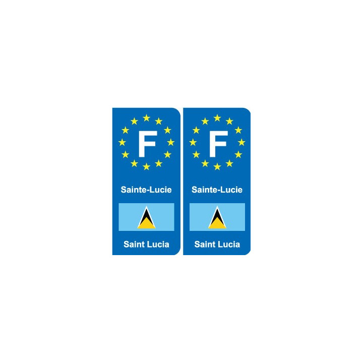 F Europe Sainte-Lucie Saint Luciaautocollant plaque