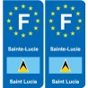 F Europe Sainte-Lucie Saint Luciaautocollant plaque