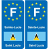F Europe Sainte-Lucie Saint Luciaautocollant plaque
