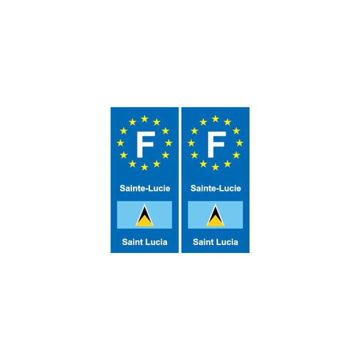 F Europe Sainte-Lucie Saint Luciaautocollant plaque