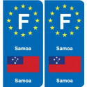 F Europe Samoa  autocollant plaque