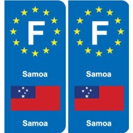 F Europe Samoa  autocollant plaque