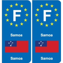 F Europe Samoa  autocollant plaque