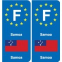 F Europe Samoa  autocollant plaque