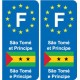 F Europe São-Tomé-et-Principe autocollant plaque