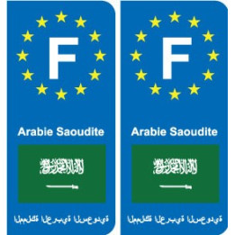 F Europe Arabie saoudite Saudi Arabia autocollant plaque
