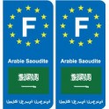 F Europe Arabie saoudite Saudi Arabia autocollant plaque