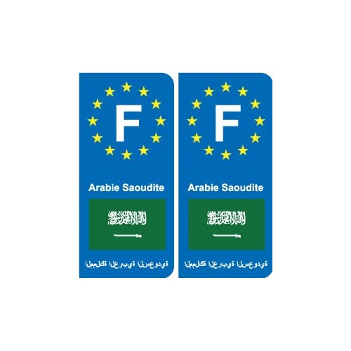 F Europe Arabie saoudite Saudi Arabia autocollant plaque