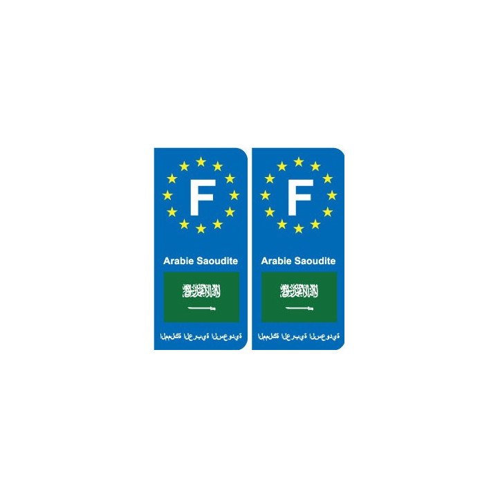 F Europe Arabie saoudite Saudi Arabia autocollant plaque