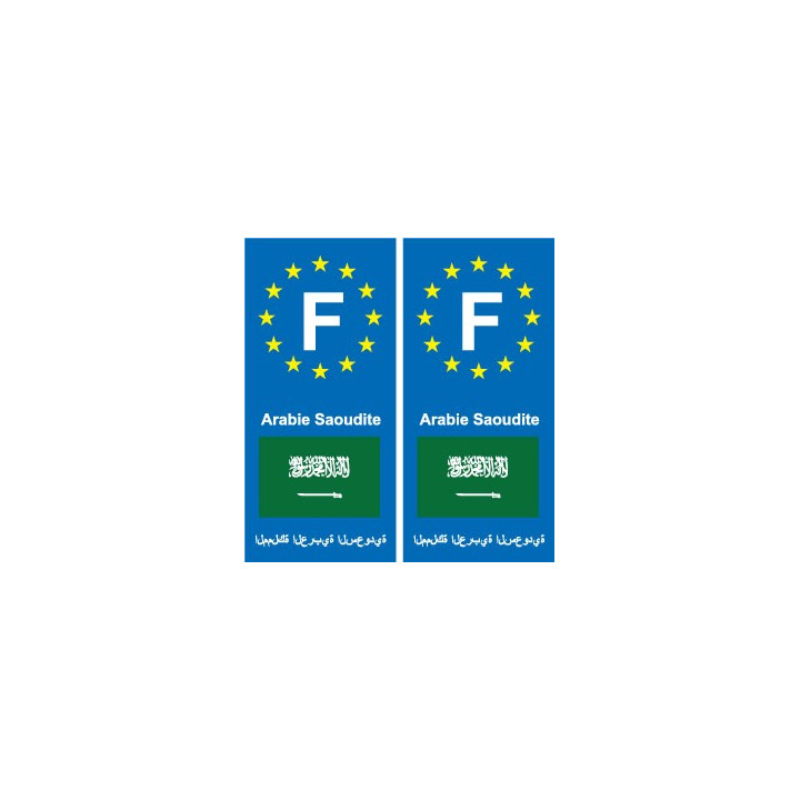F Europe Arabie saoudite Saudi Arabia autocollant plaque