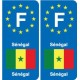 F Europe Sénégal Senegal autocollant plaque