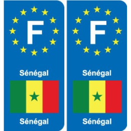 F Europe Sénégal Senegal autocollant plaque