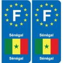F Europe Sénégal Senegal autocollant plaque