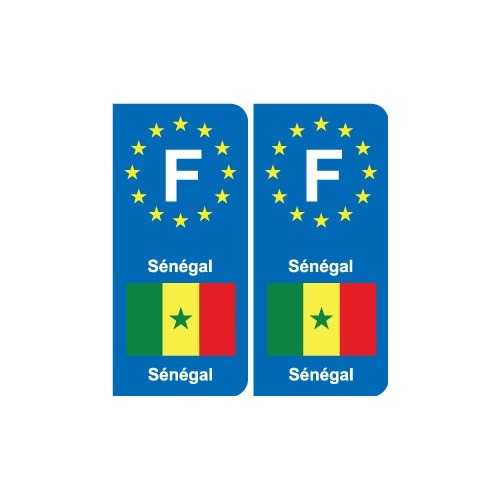 F Europe Sénégal Senegal autocollant plaque