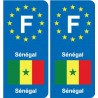 F Europe Sénégal Senegal autocollant plaque
