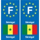 F Europe Sénégal Senegal autocollant plaque