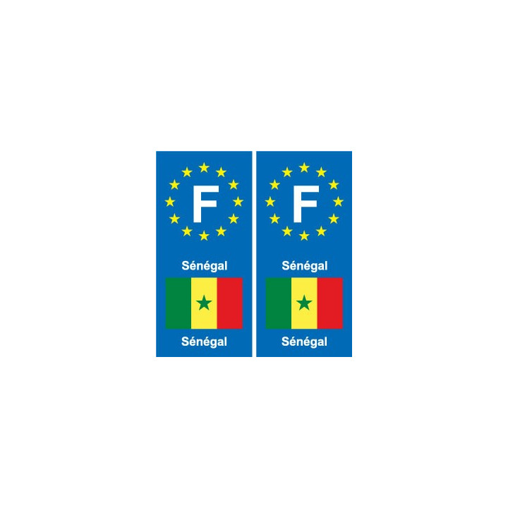 F Europe Sénégal Senegal autocollant plaque