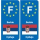 F Europe Serbie Serbia autocollant plaque