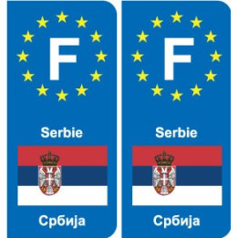 F Europe Serbie Serbia autocollant plaque