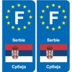 F Europe Serbie Serbia autocollant plaque