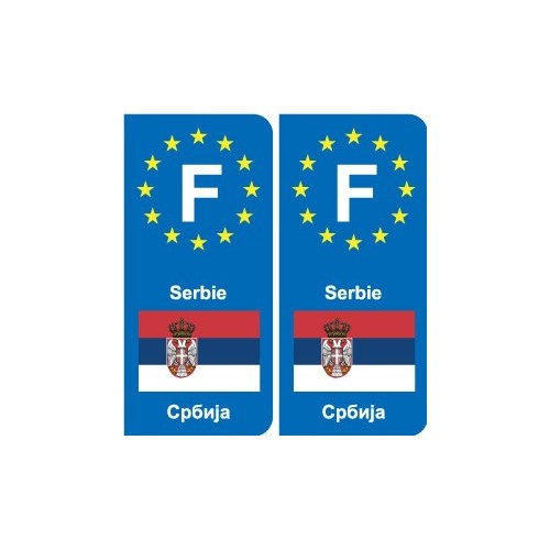 F Europe Serbie Serbia autocollant plaque