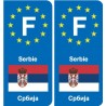 F Europe Serbie Serbia autocollant plaque