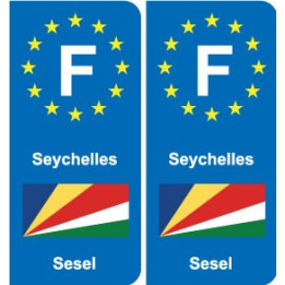 F Europe Seychelles autocollant plaque