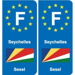F Europe Seychelles autocollant plaque