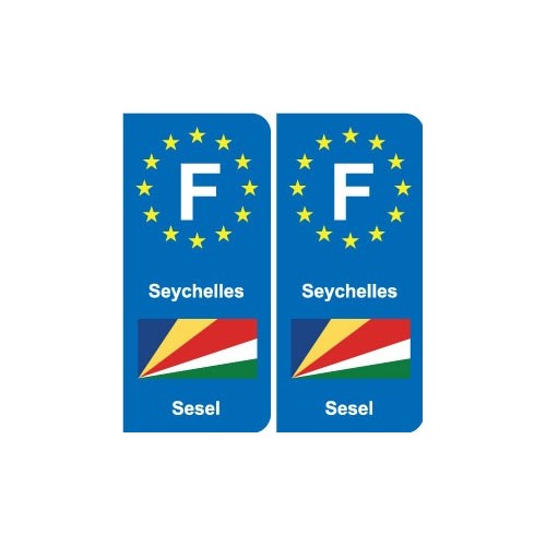 F Europe Seychelles autocollant plaque