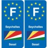 F Europe Seychelles autocollant plaque