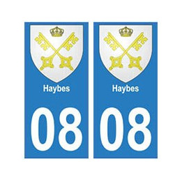 08 Haybes autocollant plaque ville département